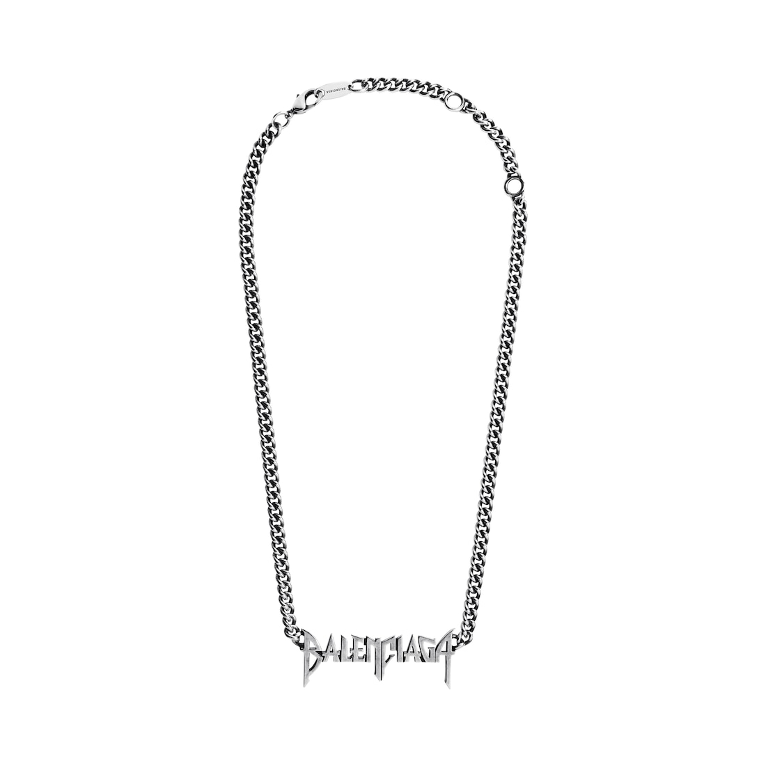 Balenciaga Collar Typo Metal en Plateado