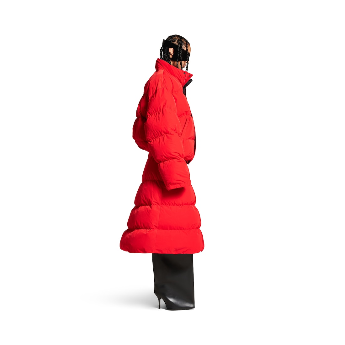 Balenciaga Falda Midi Puffer Para Mujer En Rojo