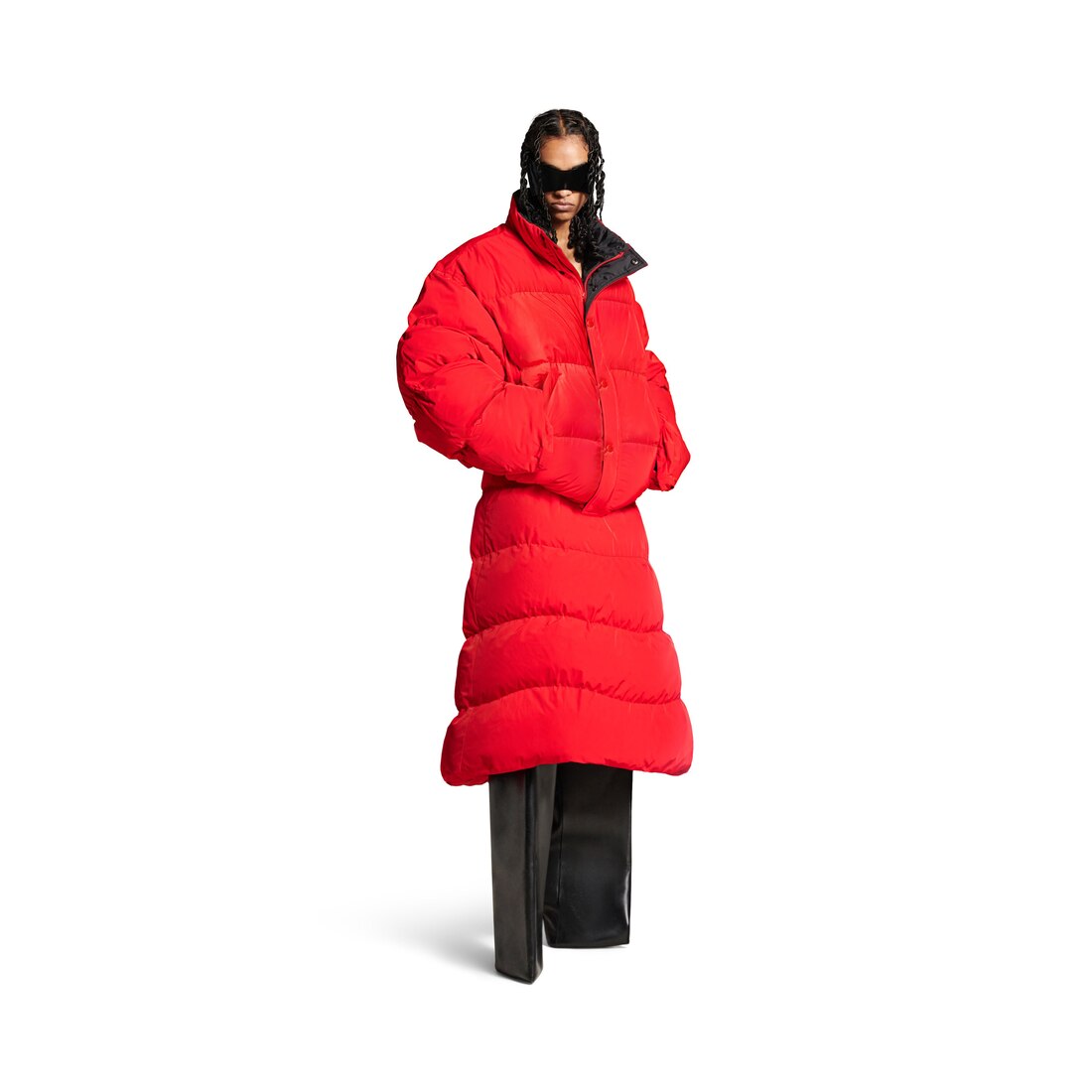 Balenciaga Falda Midi Puffer Para Mujer En Rojo