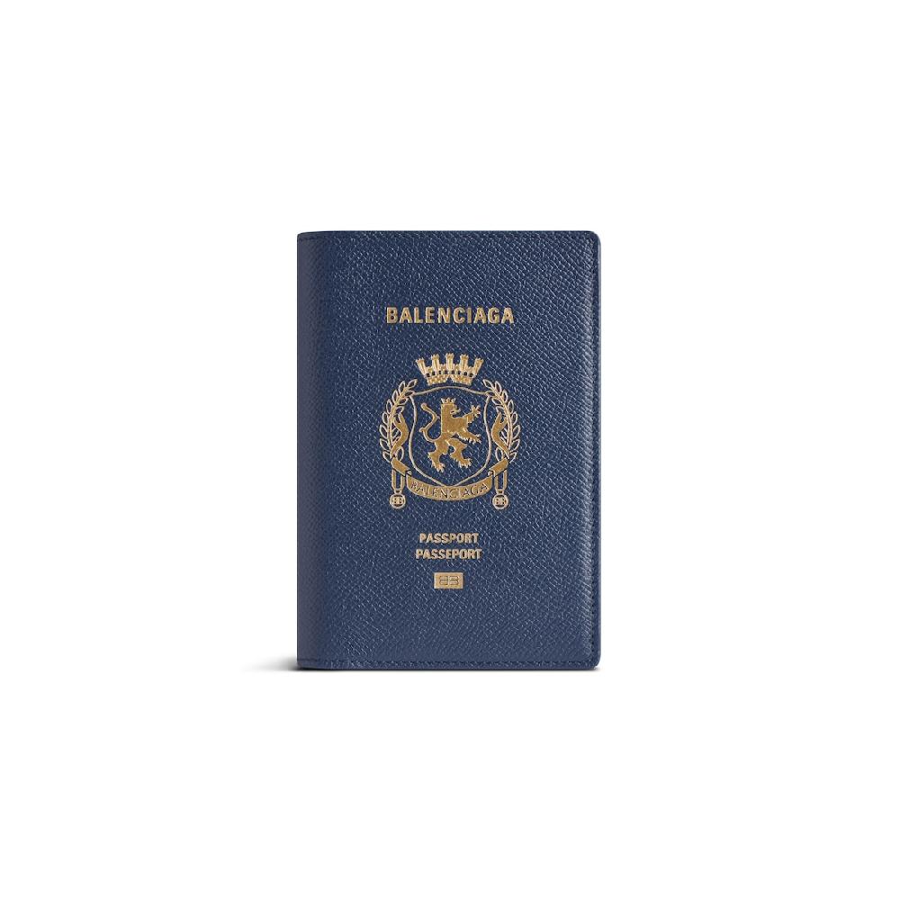 Balenciaga Funda Passport para Hombre en Azul