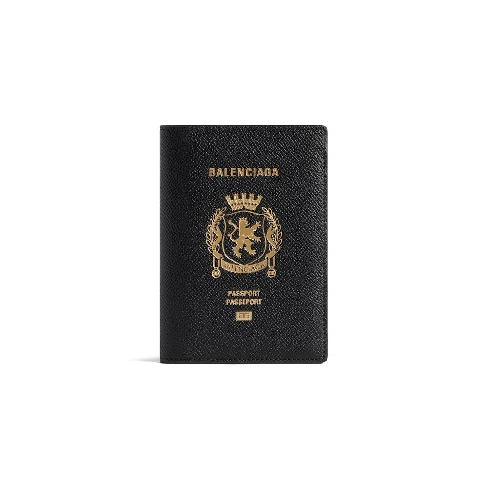 Balenciaga Funda Passport para Hombre en Negro