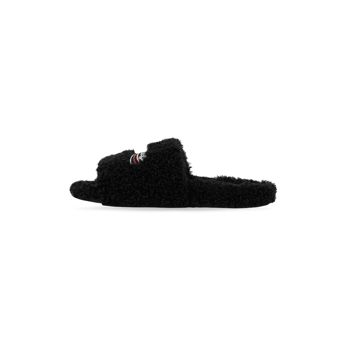 Balenciaga Furry Slide Sandal Para Hombre En Negro