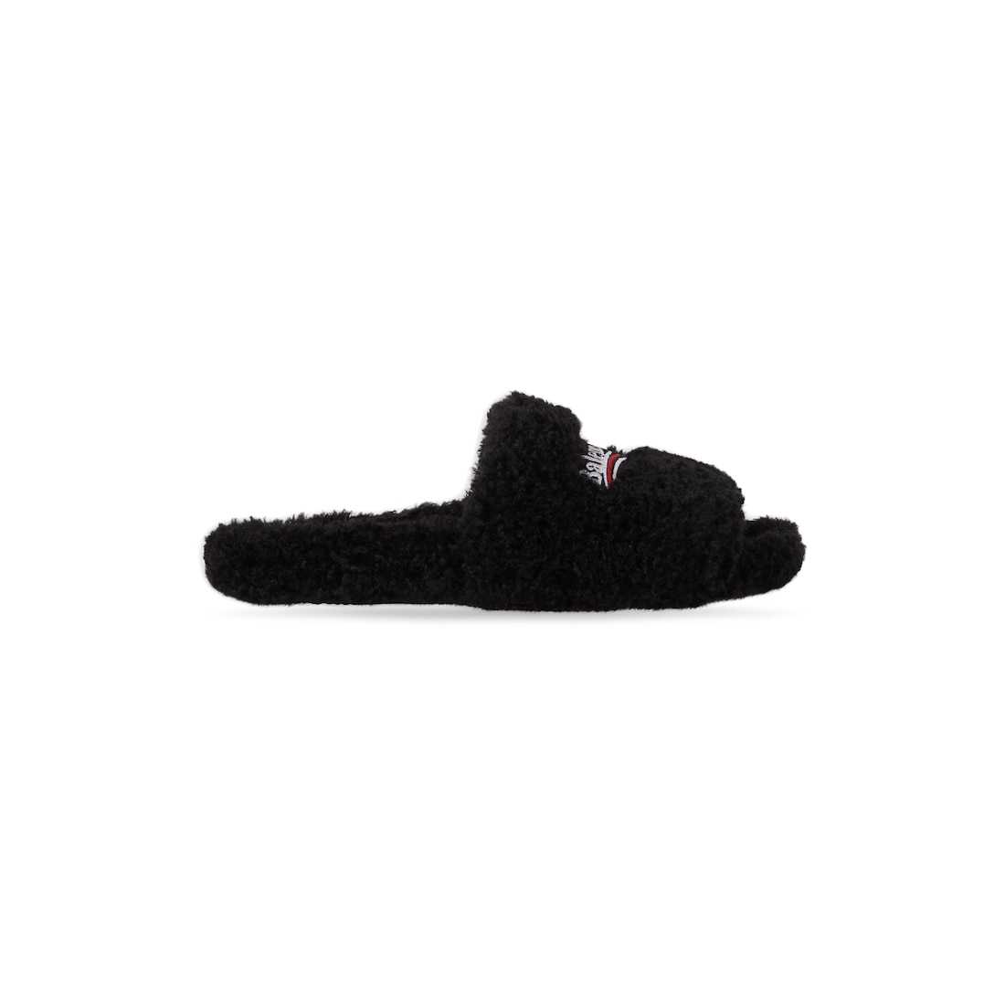 Balenciaga Furry Slide Sandal para Hombre en Negro