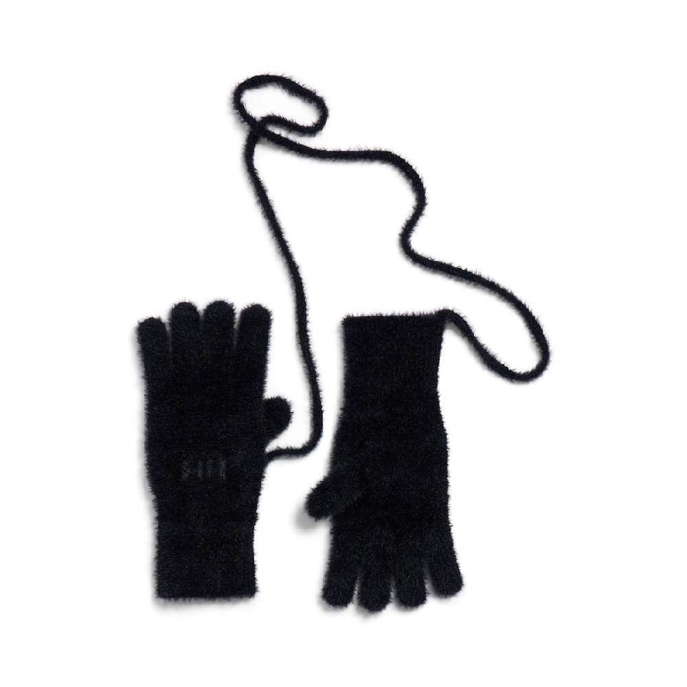Balenciaga Guantes Furry Para Mujer En Negro