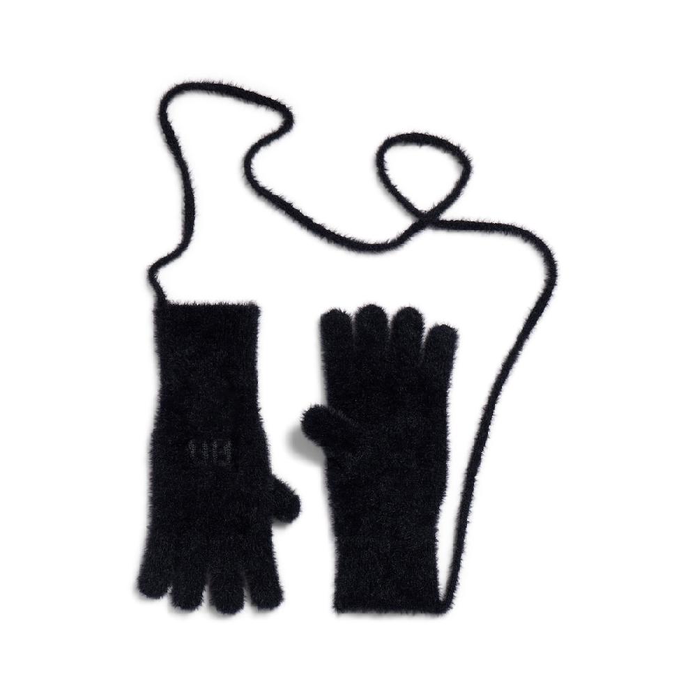 Balenciaga Guantes Furry para Mujer en Negro