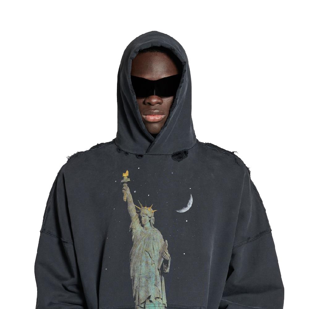 Balenciaga Hoodie Paris Liberty Oversize En Negro