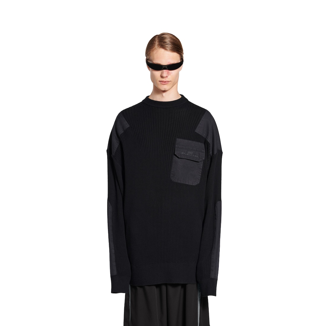 Balenciaga Jersey Military Para Hombre En Negro