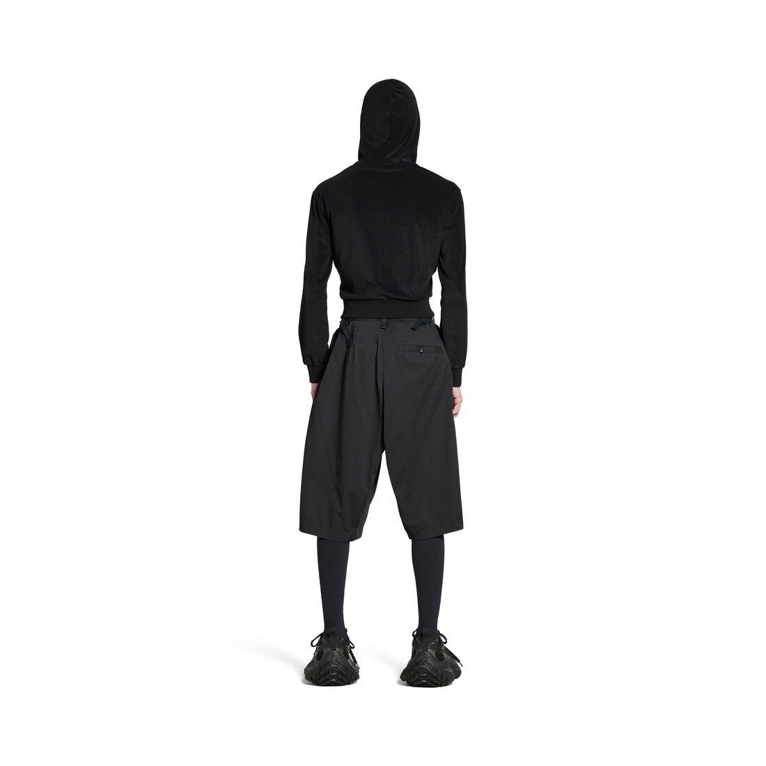 Balenciaga Pantalón Corto Minimal Cargo En Negro