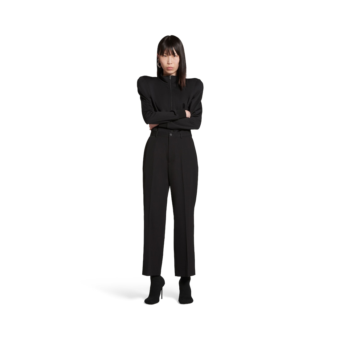 Balenciaga Pantalón Cropped En Negro