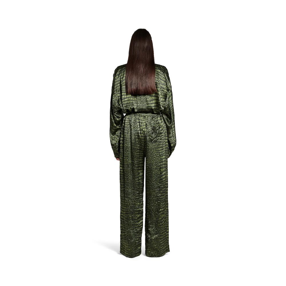 Balenciaga Pantalón De Pijama Para Mujer En Verde