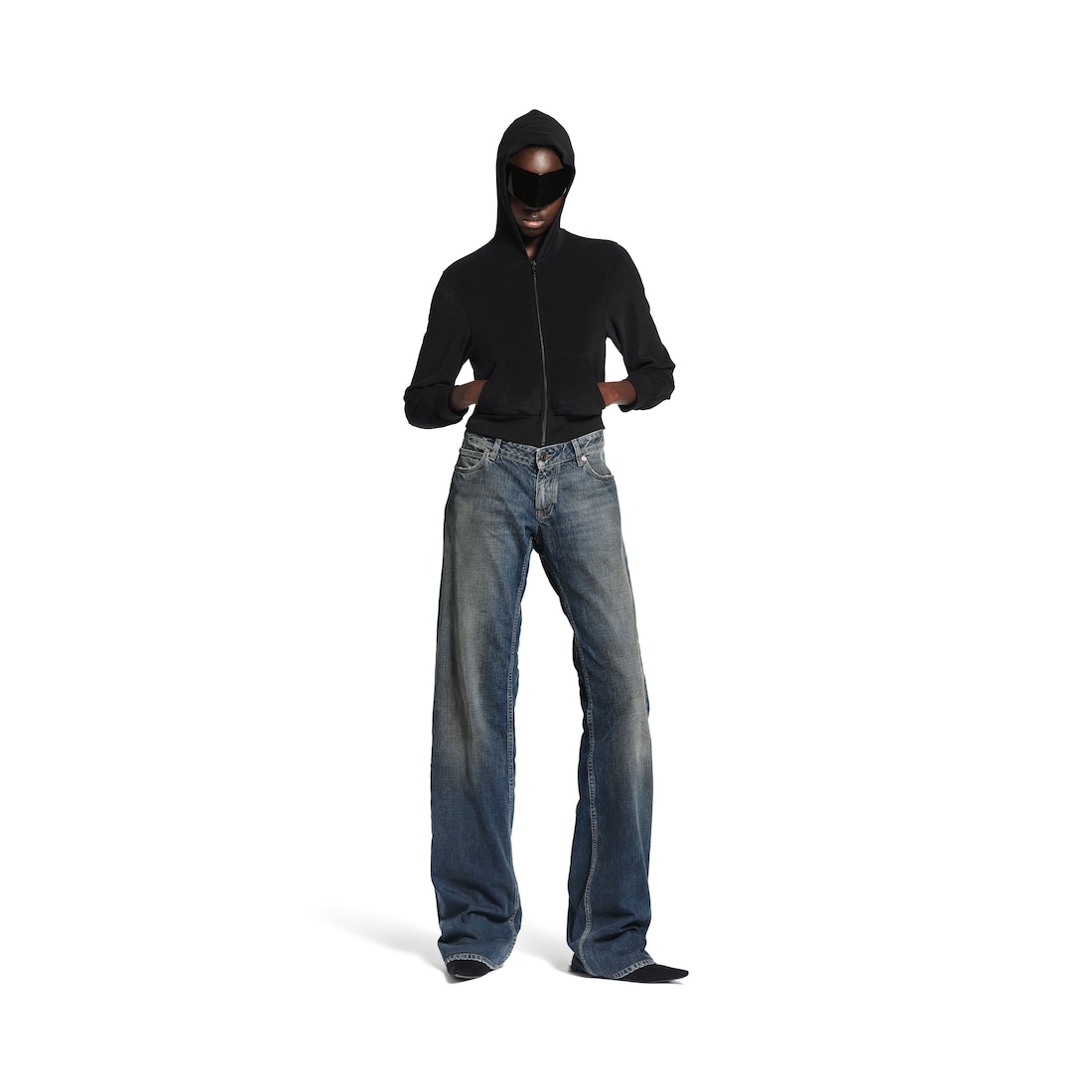 Balenciaga Pantalón De Talle Bajo Ajustado En Azul