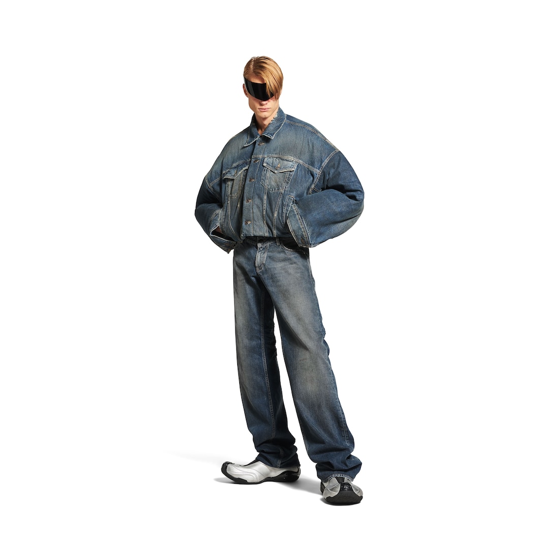 Balenciaga Pantalón De Talle Bajo Ajustado en Azul