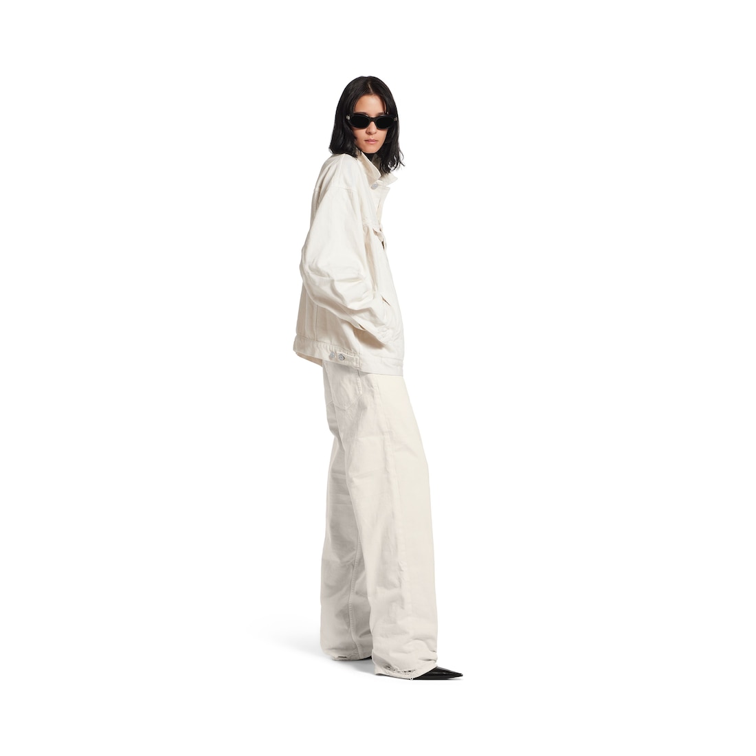 Balenciaga Pantalón Loose Fit Para Mujer En Blanco