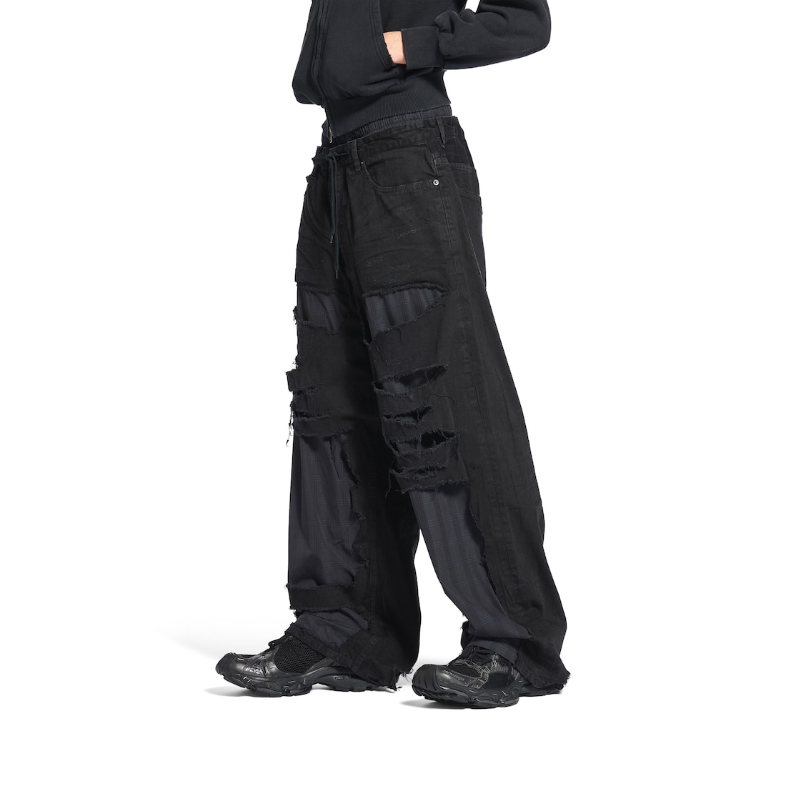 Balenciaga Pantalón Pyjama Patchwork En Negro