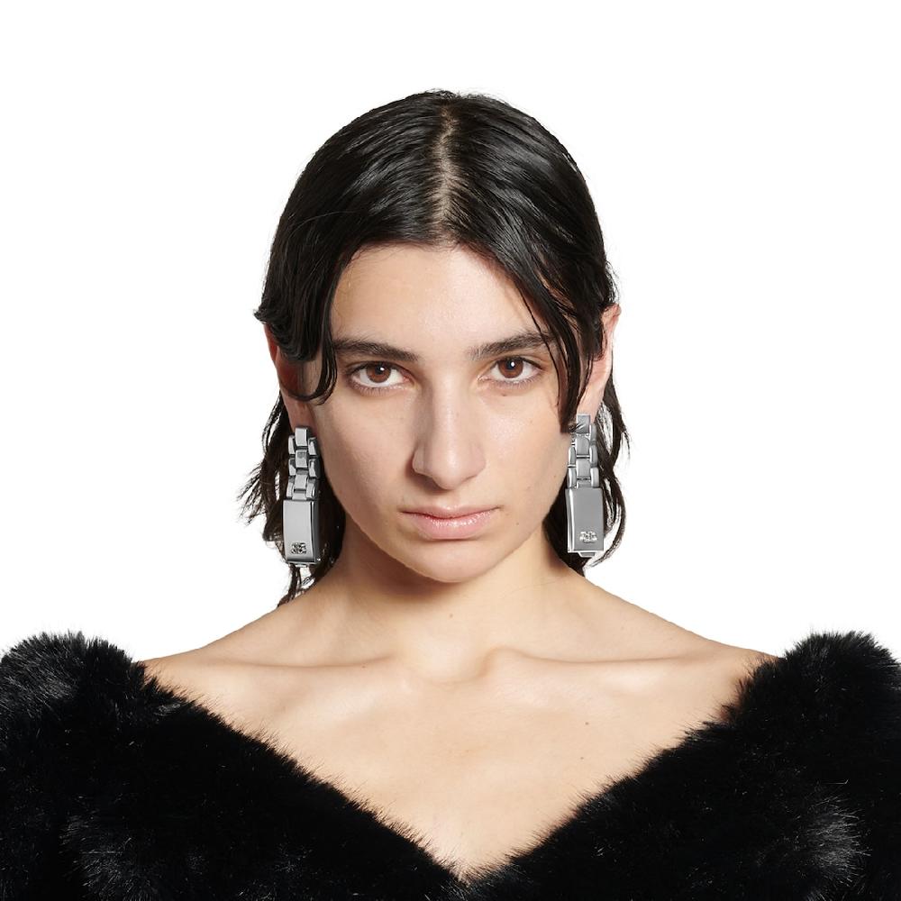 Balenciaga Pendientes 24/7 Para Mujer En Plateado