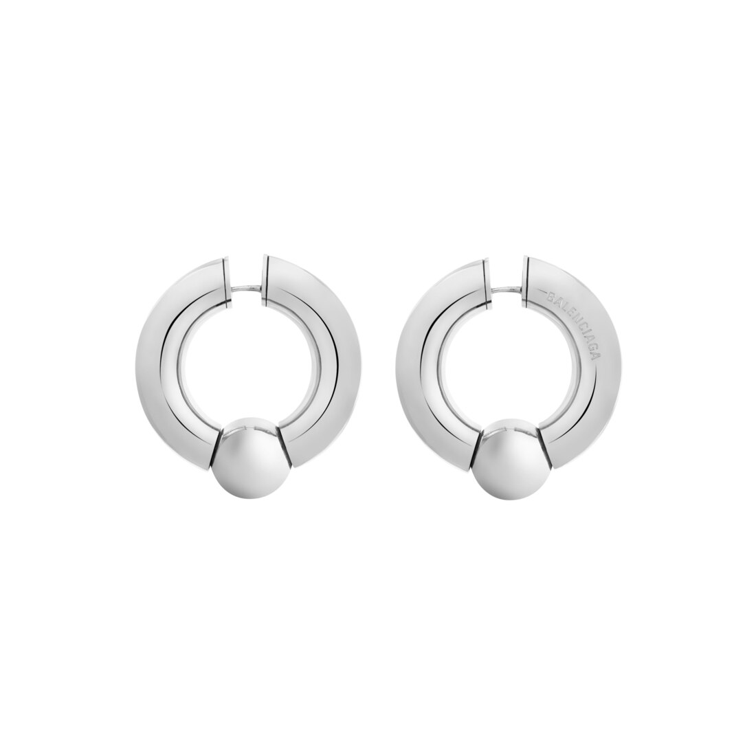 Balenciaga Pendientes Mega En Plateado