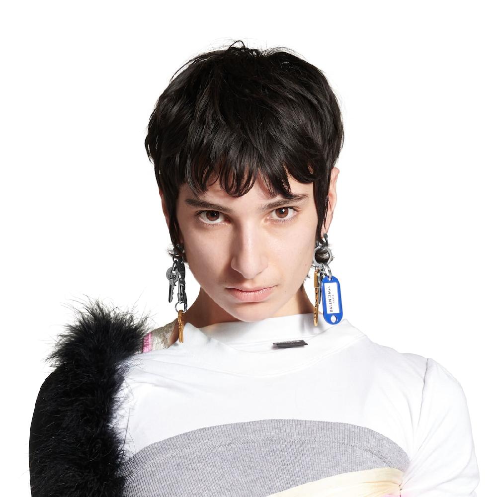 Balenciaga Pendientes Old School En Plateado