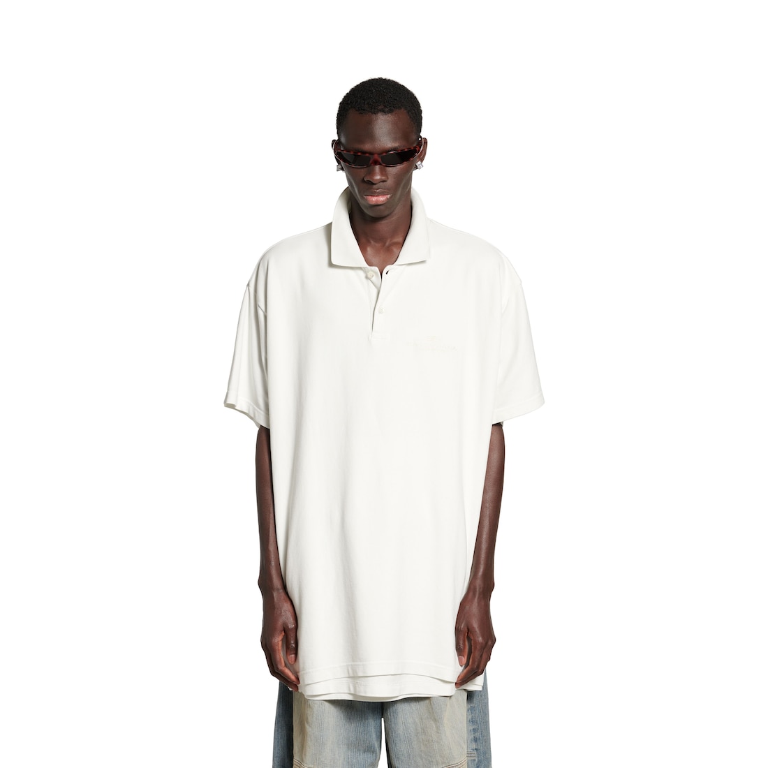 Balenciaga Polo Intertwined Para Hombre En Blanco