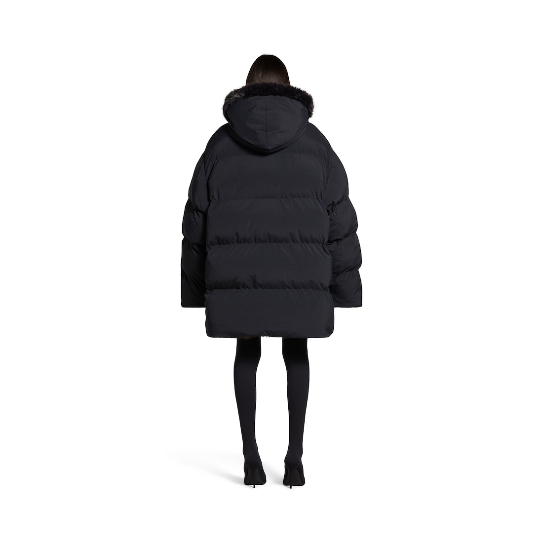 Balenciaga Puffer Con Capucha Para Hombre En Negro