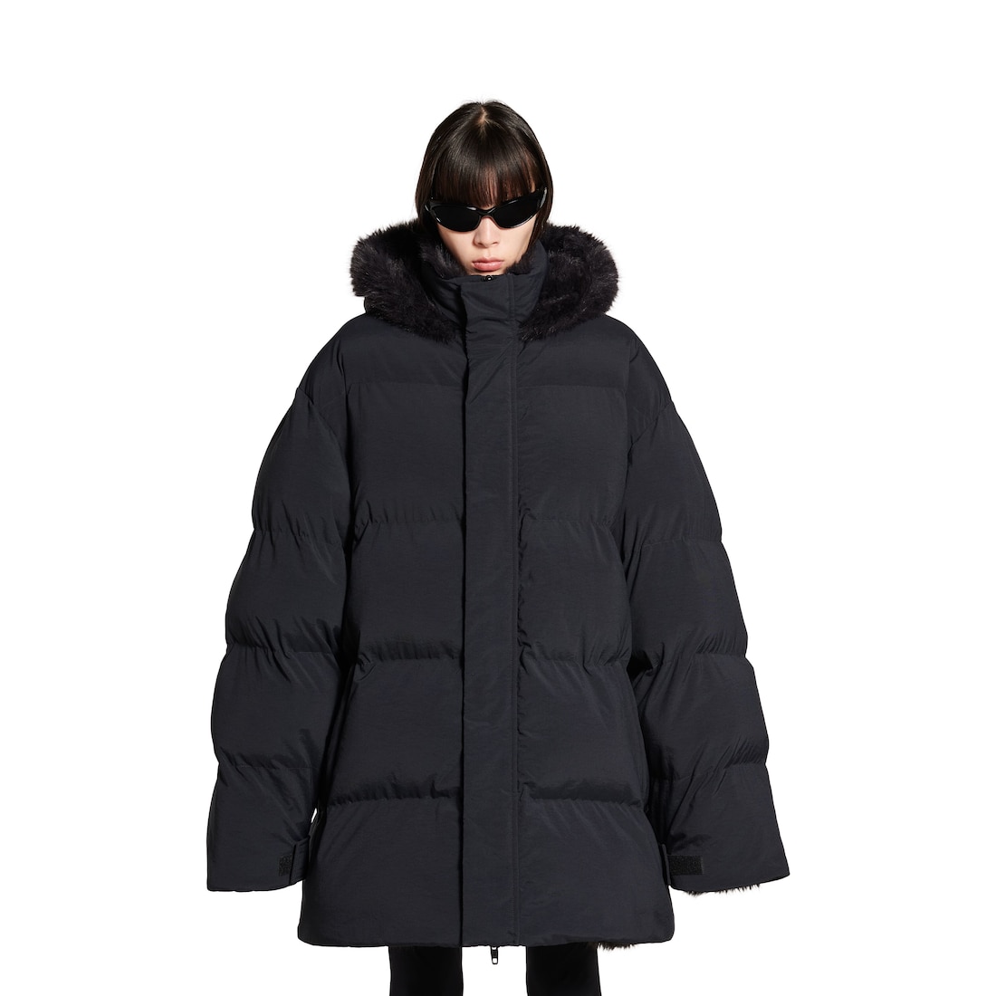 Balenciaga Puffer Con Capucha Para Hombre En Negro