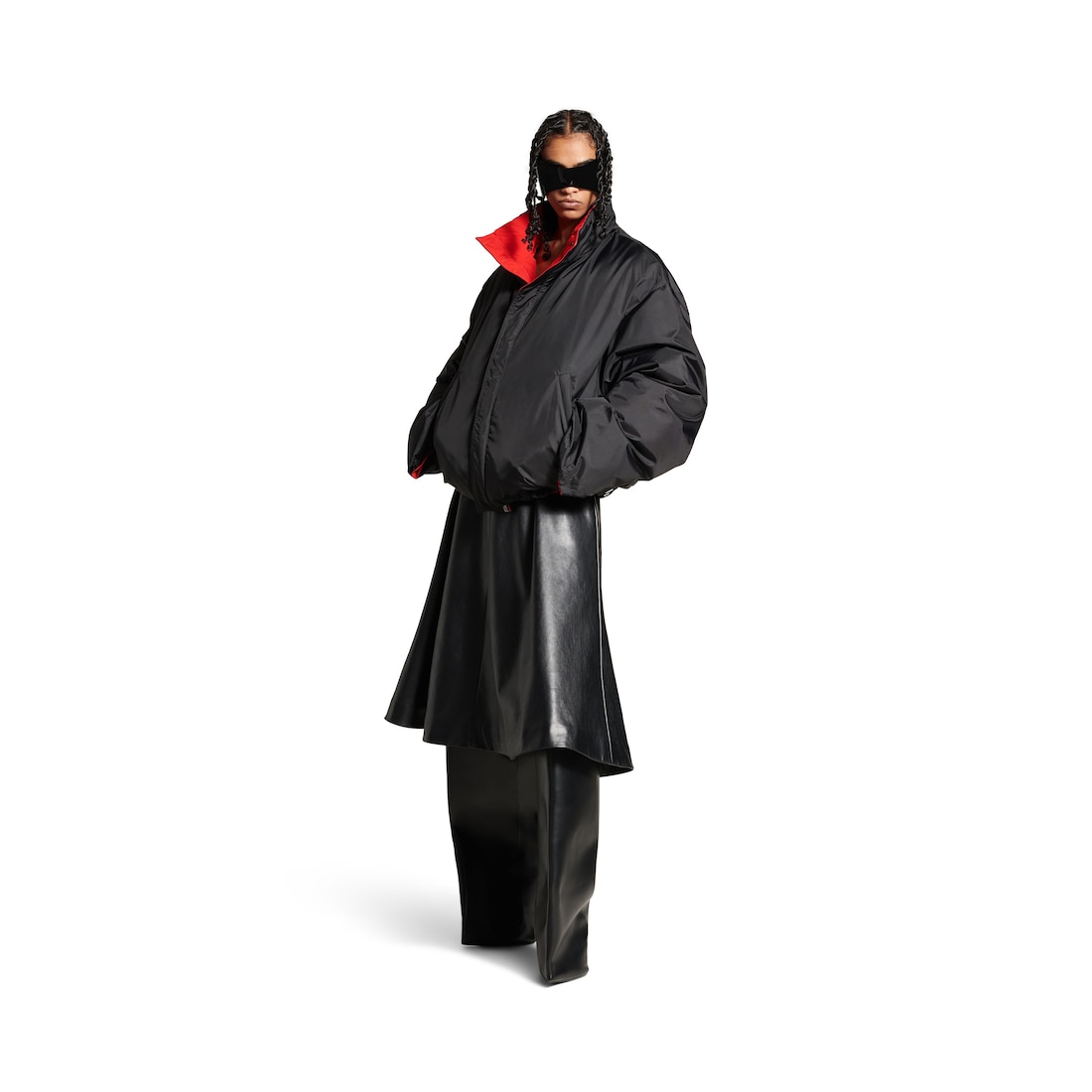 Balenciaga Puffer Reversible Para Mujer En Rojo