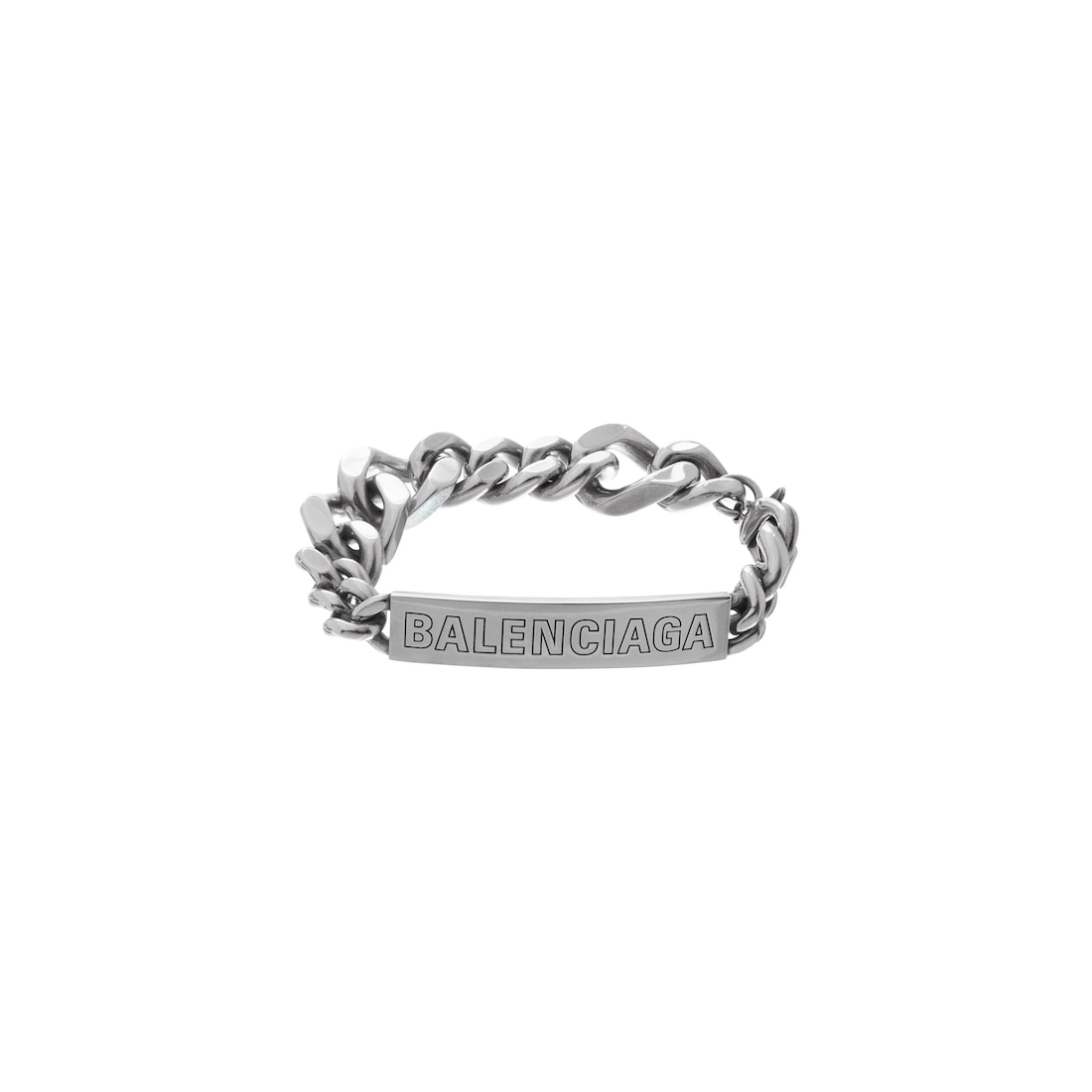 Balenciaga Pulsera Plate Twist en Plateado Antiguo