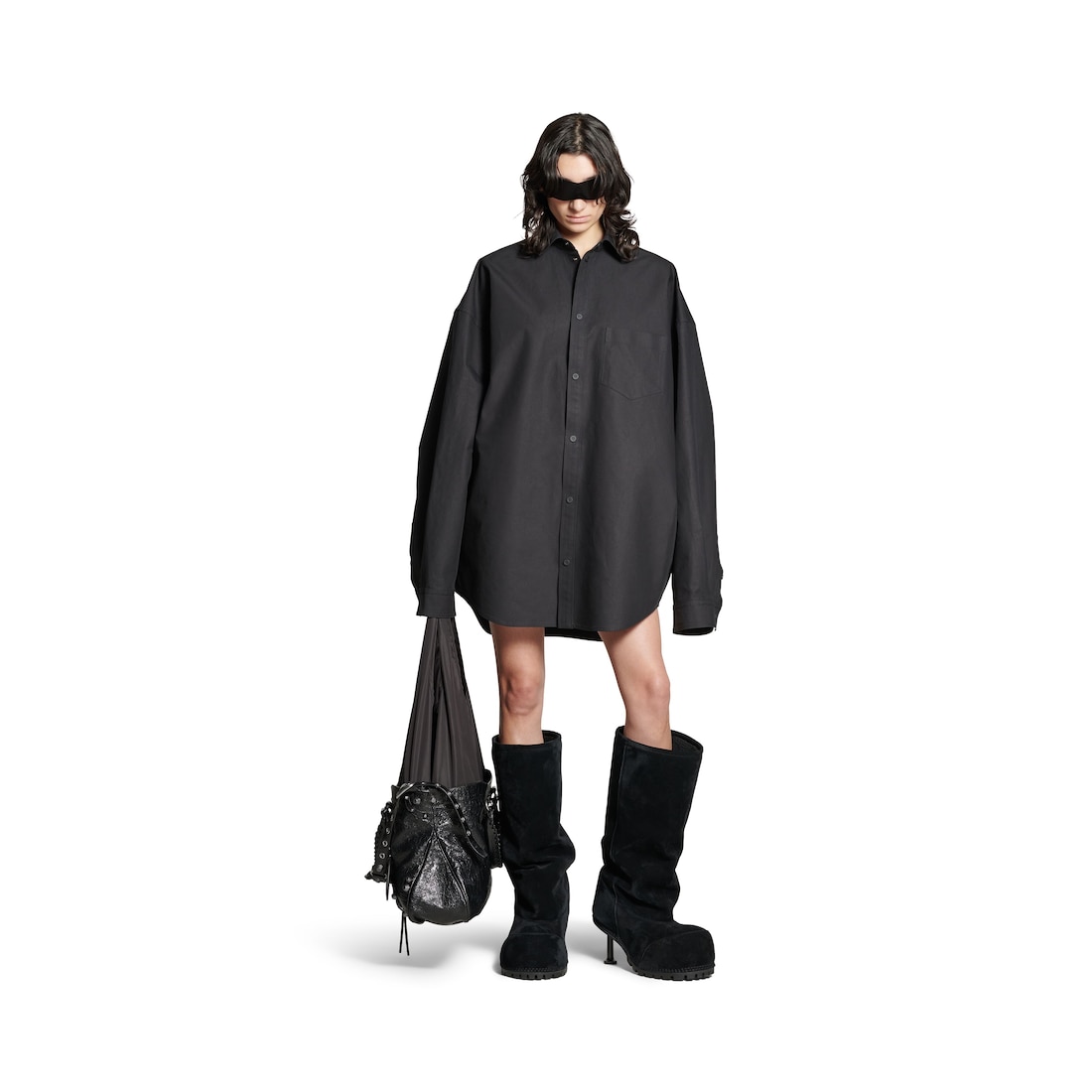 Balenciaga Sobrecamisa Large Fit En Negro