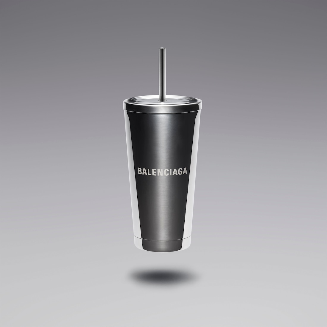 Balenciaga Vaso Tumbler En Plateado