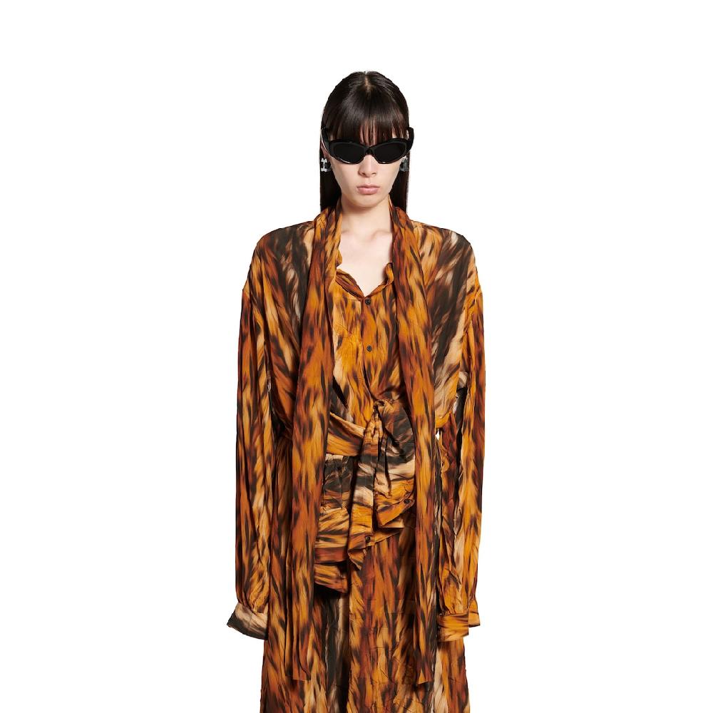 Balenciaga Vestido Anudado Para Mujer En Marrón