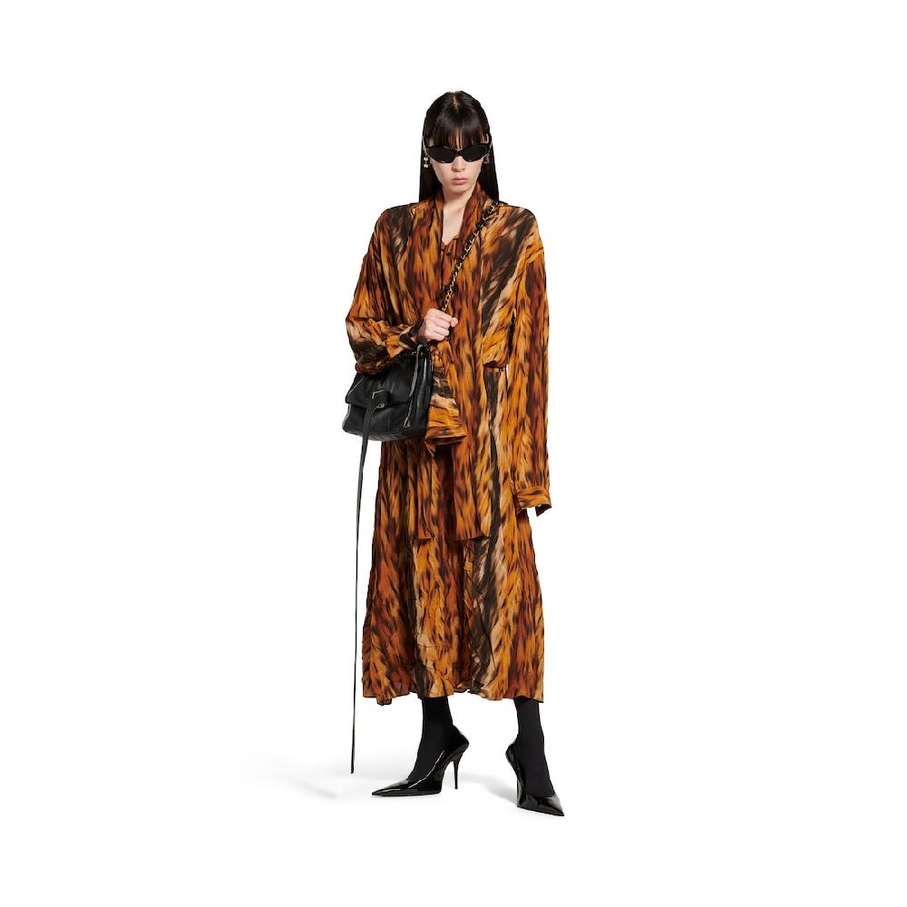 Balenciaga Vestido Anudado para Mujer en Marrón