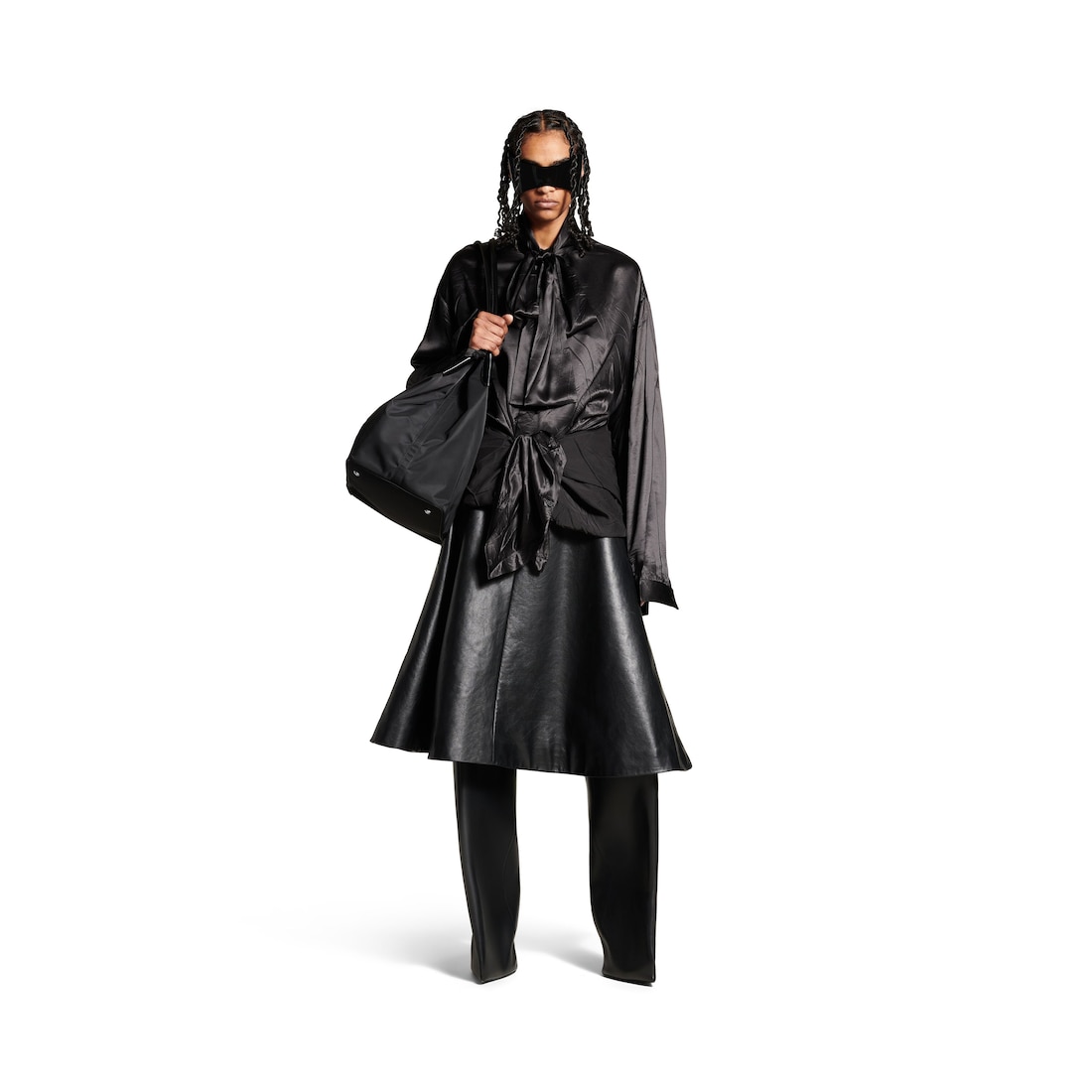 Balenciaga Blusa Lavalière Anudada Para Mujer En Negro