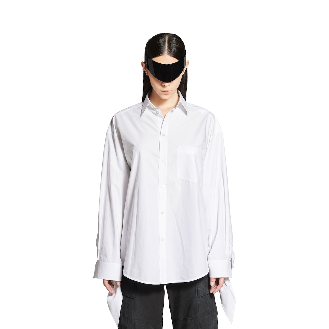 Balenciaga Blusa Puños Anudados Para Mujer En Blanco