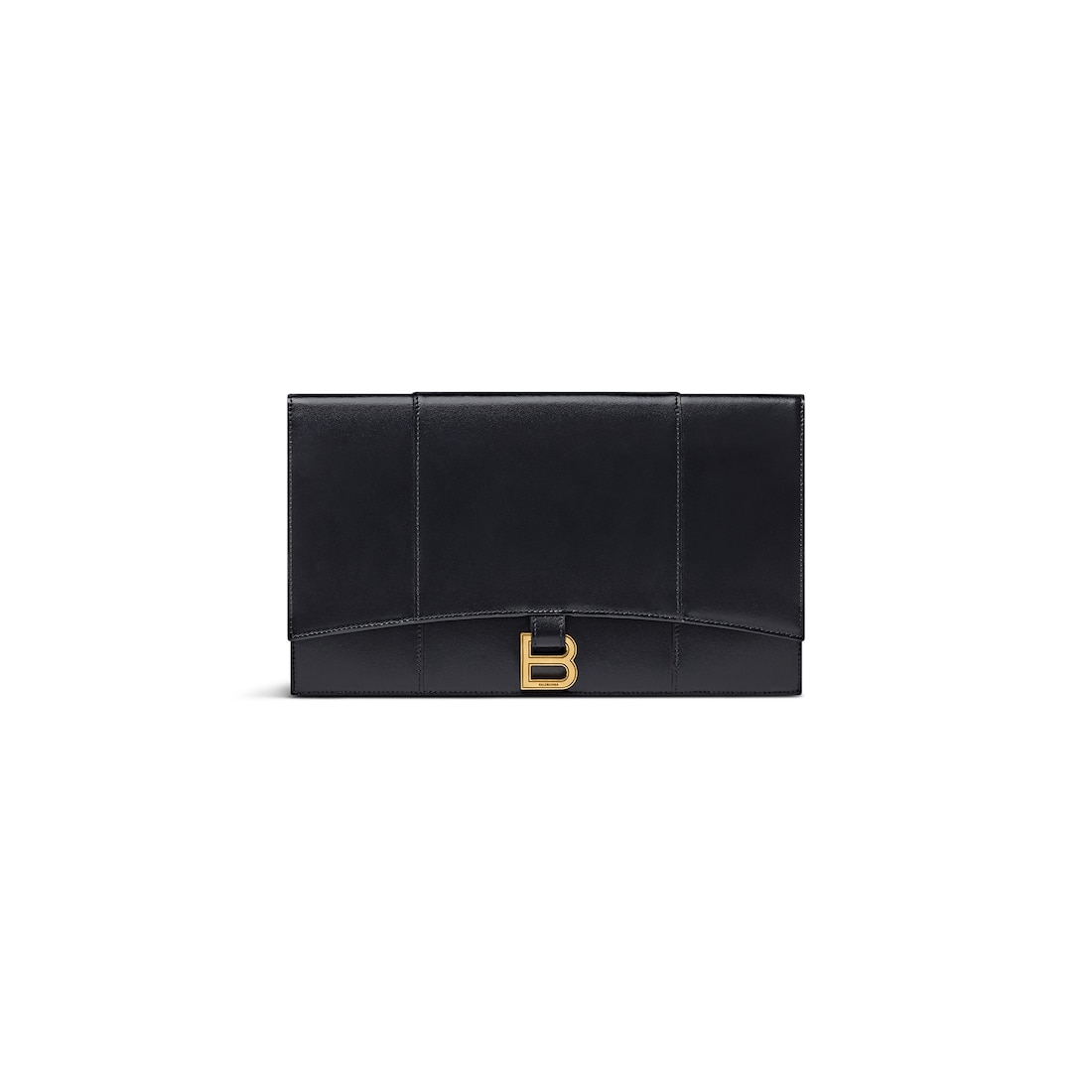 Balenciaga Bolsito Plano Con Solapa Hourglass De Becerro Box Para Mujer En Negro
