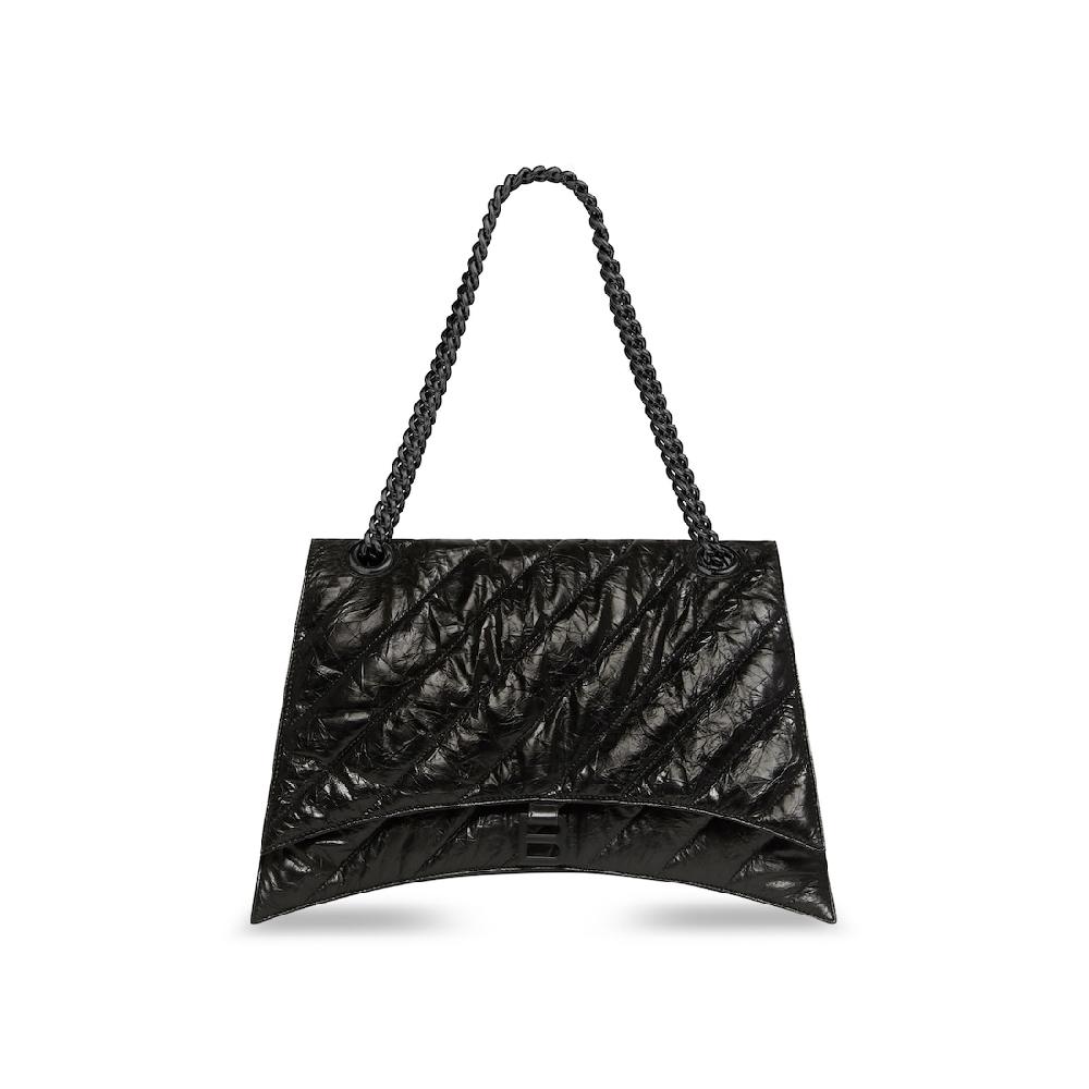 Balenciaga Bolso Acolchado Con Cadena Crush Large Para Mujer En Negro