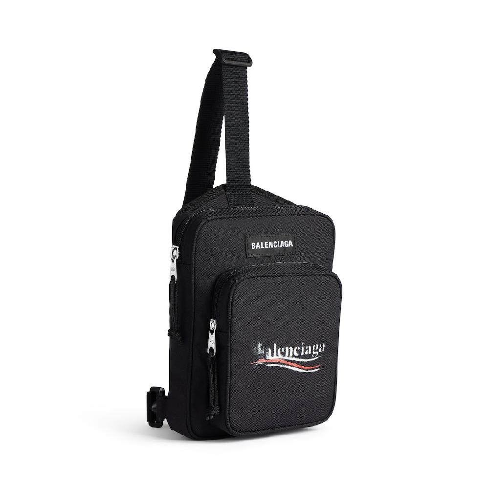 Balenciaga Bolso Bandolera Messenger Explorer Para Hombre En Negro