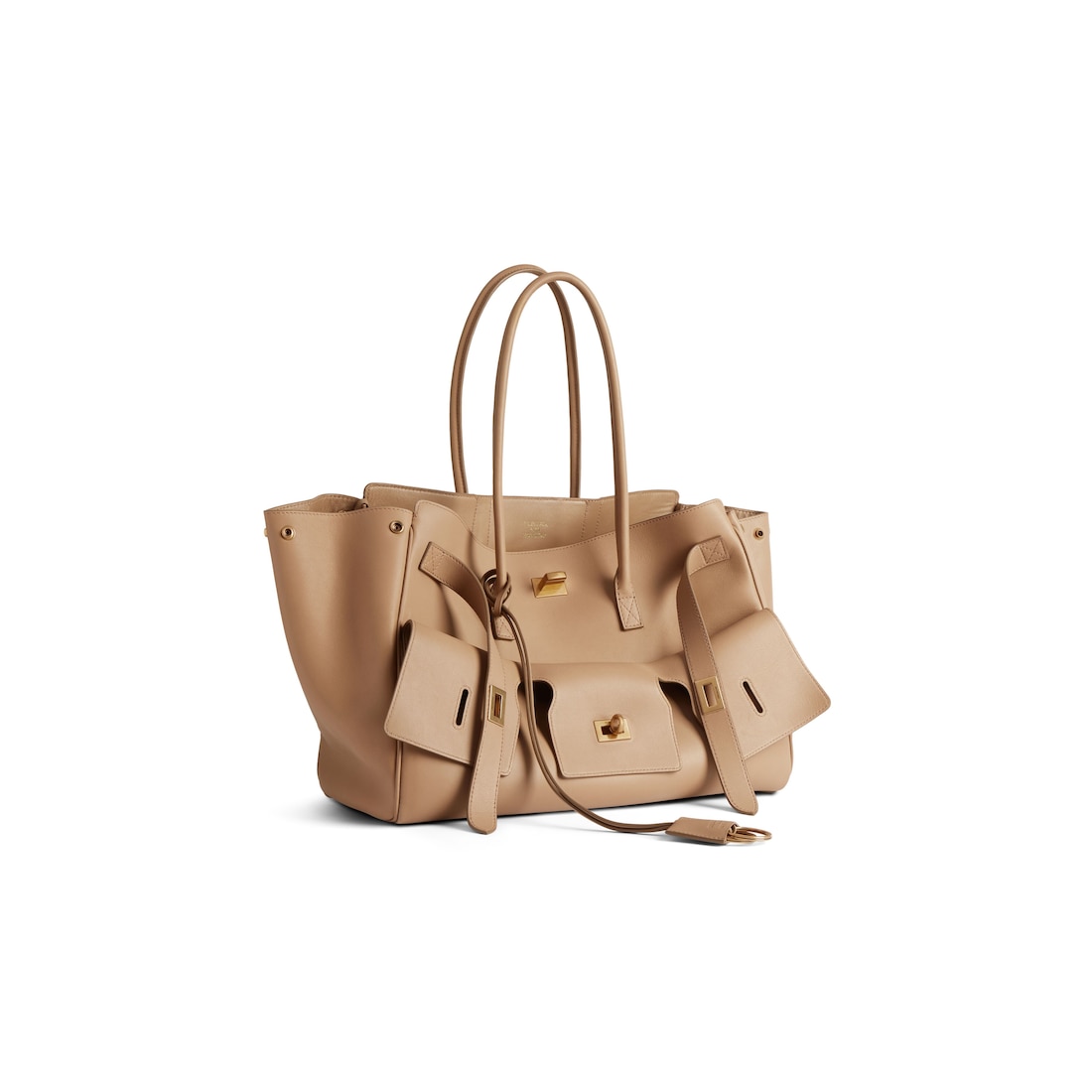 Balenciaga Bolso Carry All Bel Air Mediano Para Mujer En Café Con Leche