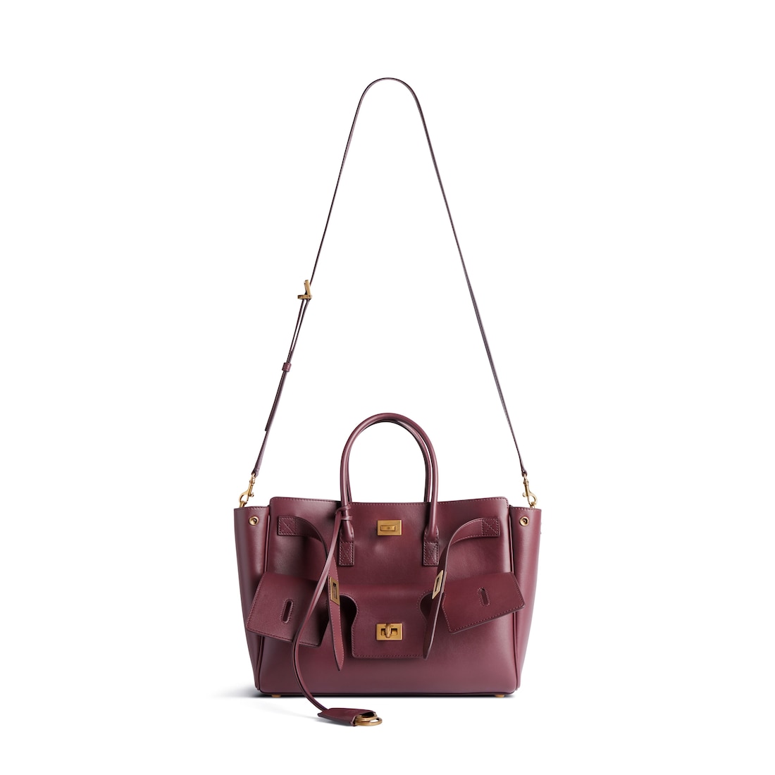 Balenciaga Bolso Carry All Bel Air Pequeño Para Mujer En Borgoña Oscuro