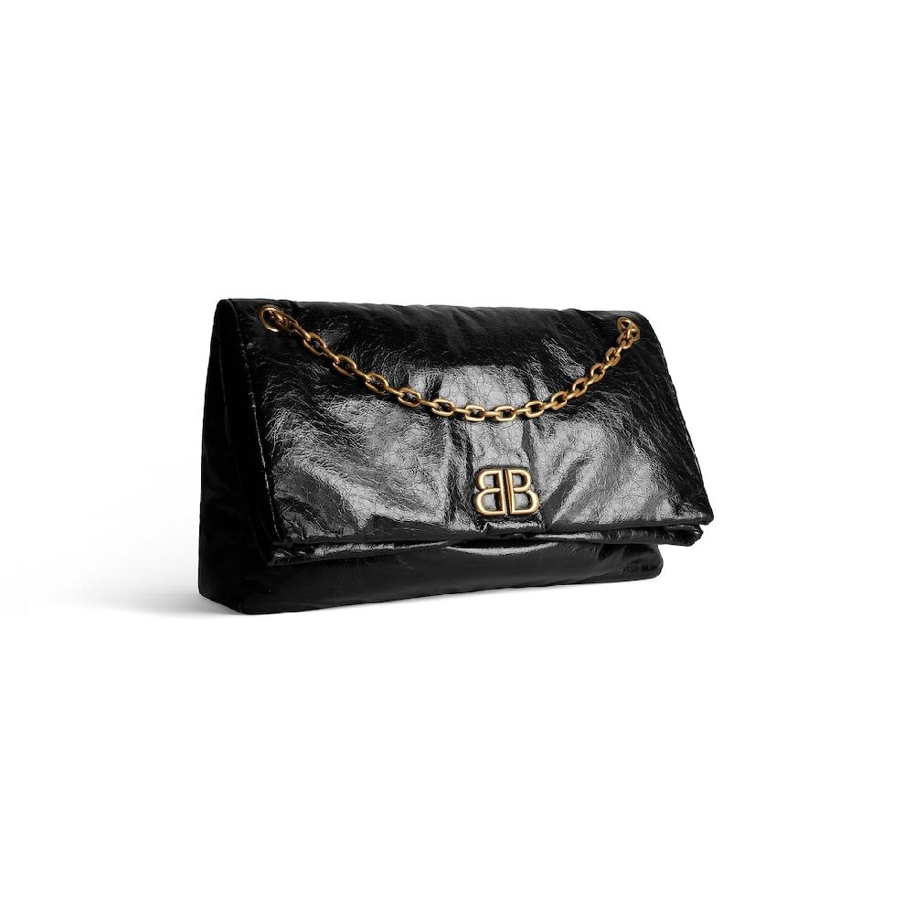 Balenciaga Bolso Con Cadena Monaco Grande Para Mujer En Negro