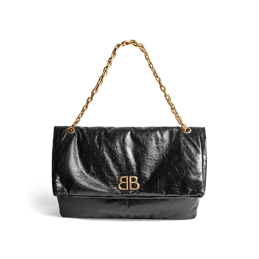 Balenciaga Bolso Con Cadena Monaco Grande para Mujer en Negro