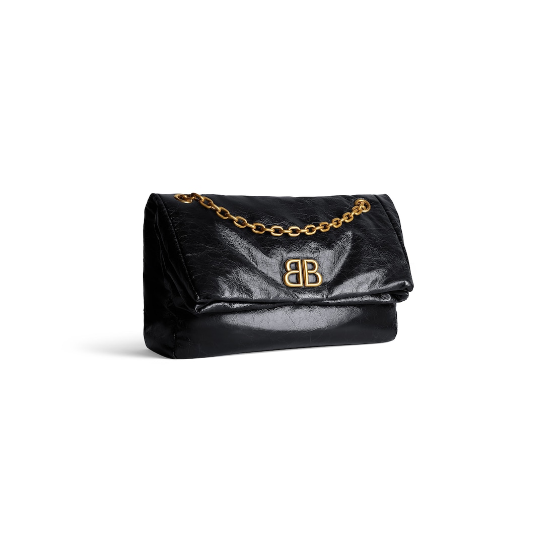 Balenciaga Bolso Con Cadena Monaco Mediano Para Mujer En Negro
