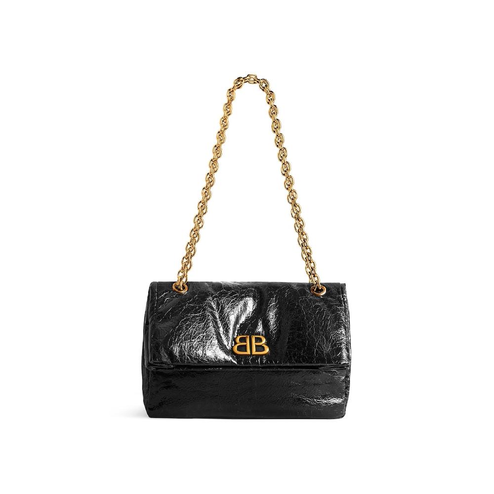 Balenciaga Bolso Con Cadena Monaco Pequeño para Mujer en Negro