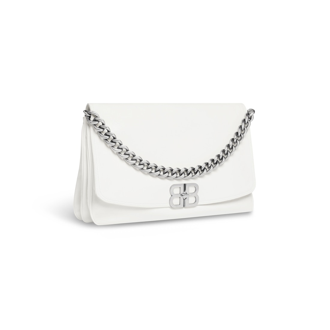 Balenciaga Bolso Con Solapa Bb Soft Grande Para Mujer En Blanco Óptico
