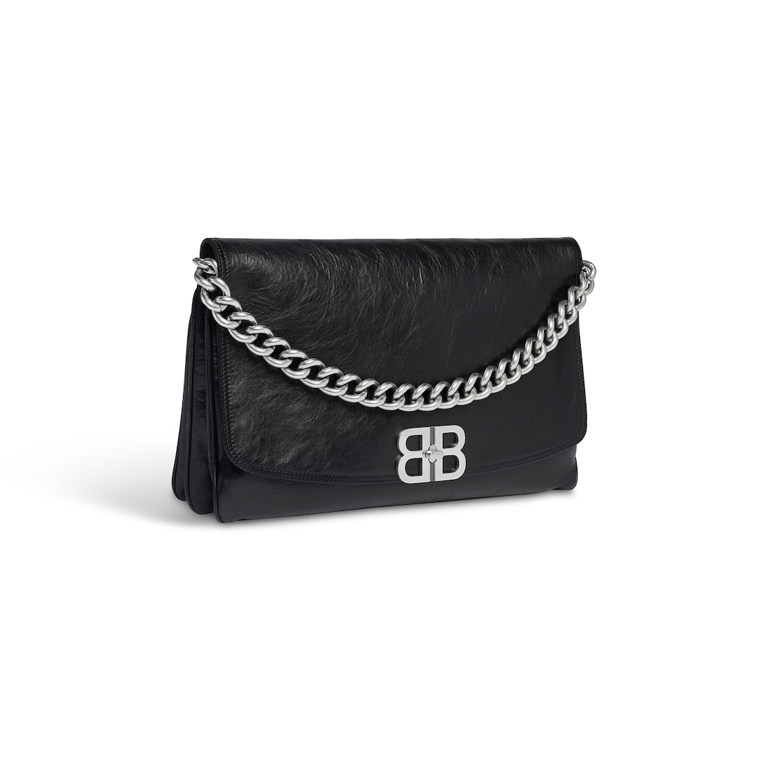 Balenciaga Bolso Con Solapa Bb Soft Grande Para Mujer En Negro