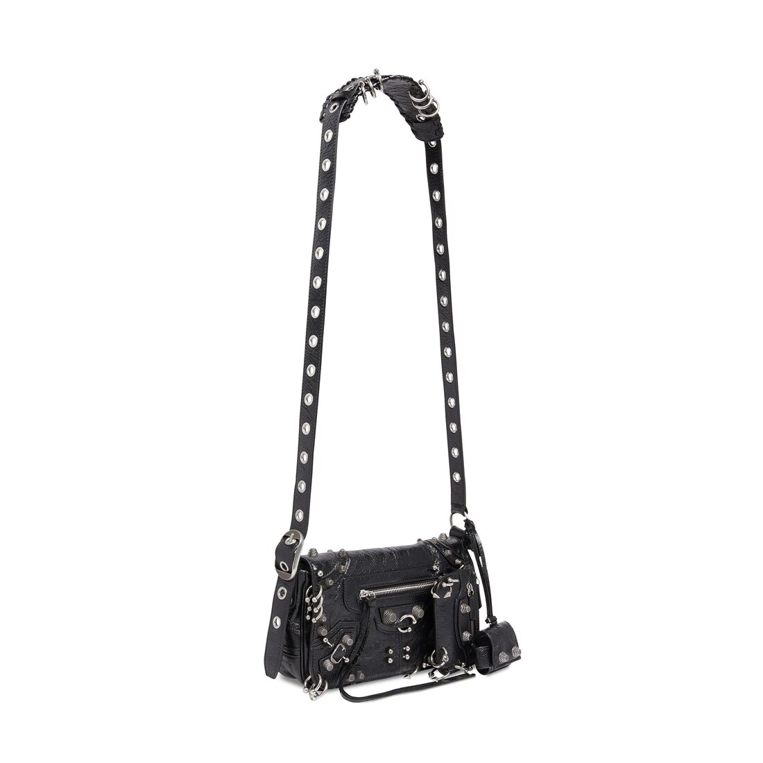 Balenciaga Bolso Con Solapa Le Cagole Xs Con Piercings Para Hombre En Negro