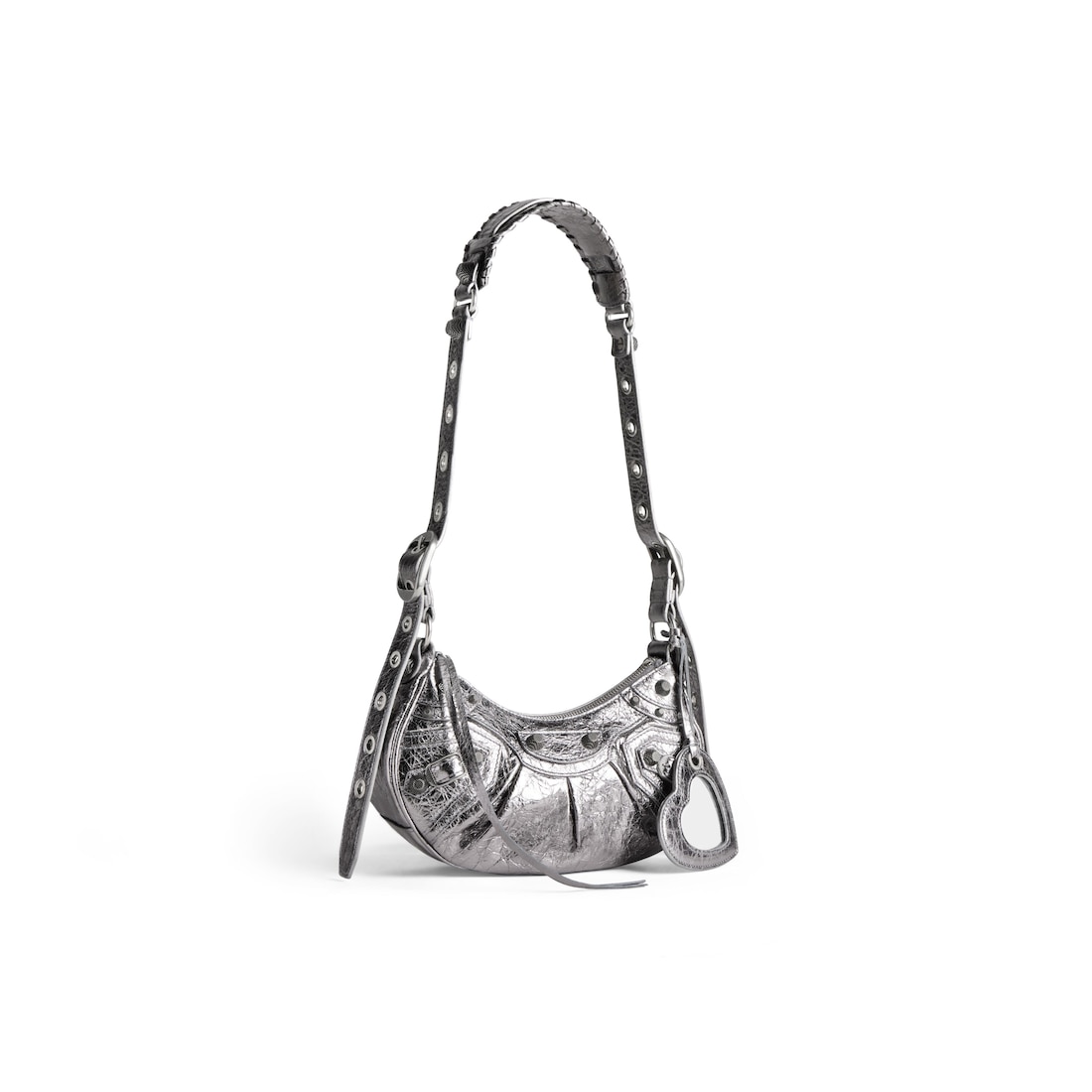 Balenciaga Bolso De Hombro Xs Le Cagole Metalizada Para Mujer En Plata