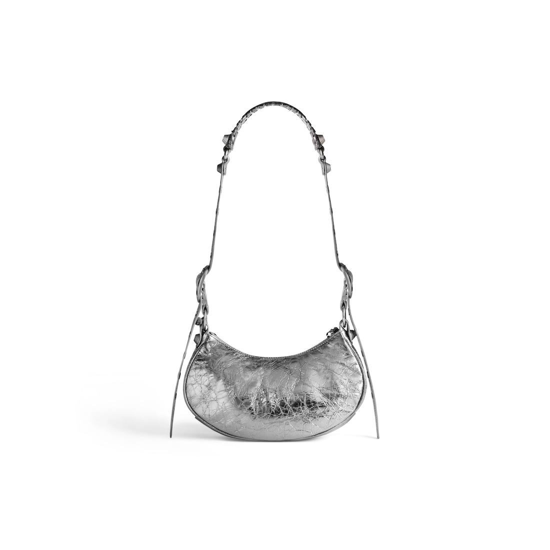 Balenciaga Bolso De Hombro Xs Le Cagole Metalizada Para Mujer En Plata