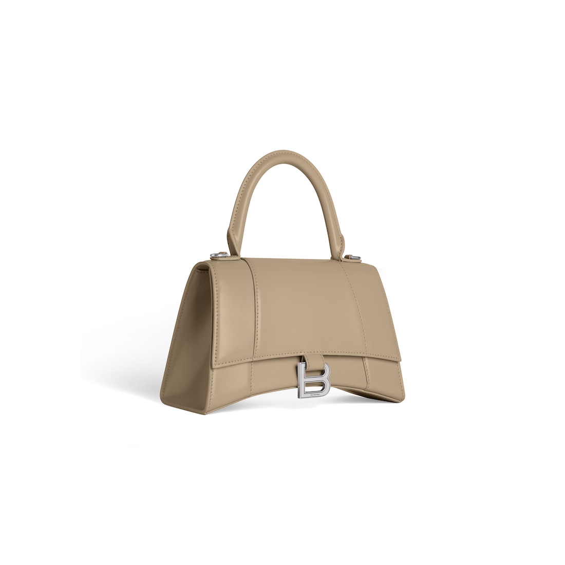 Balenciaga Bolso De Mano Hourglass Pequeño De Box Para Mujer En Beige