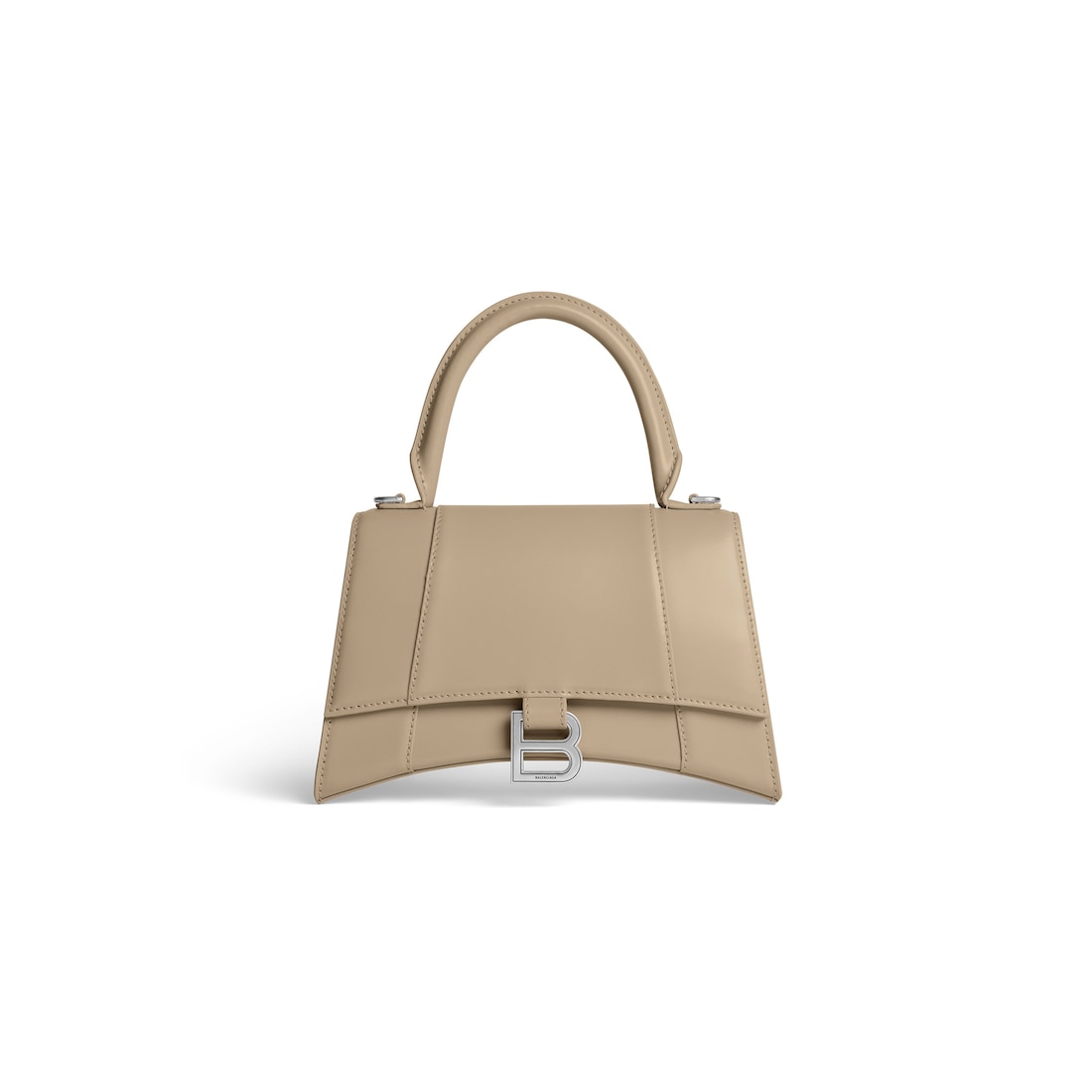 Balenciaga Bolso De Mano Hourglass Pequeño De Box para Mujer en Beige