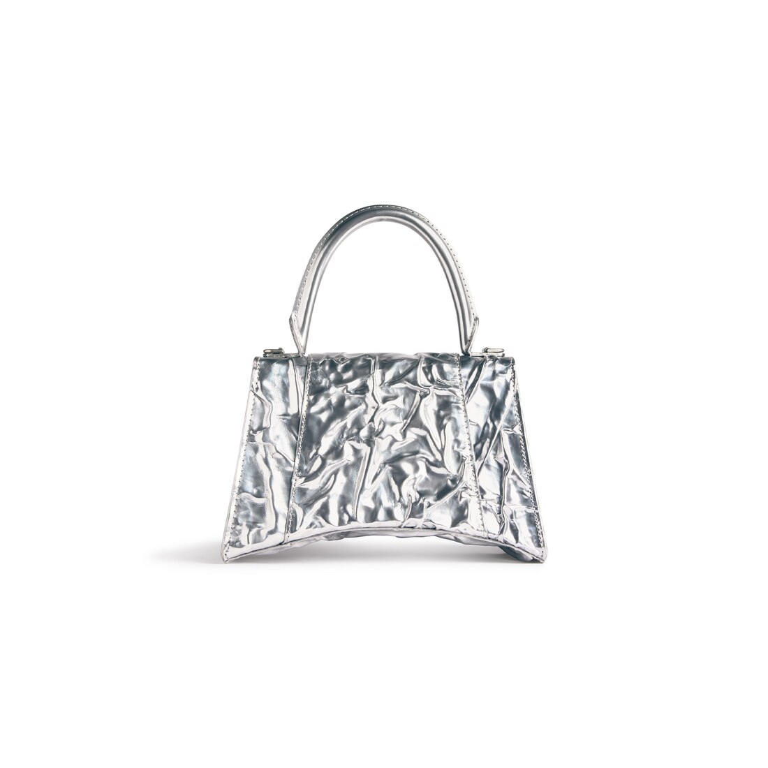 Balenciaga Bolso De Mano Hourglass Pequeño Efecto Aplastado Para Mujer En Plateado