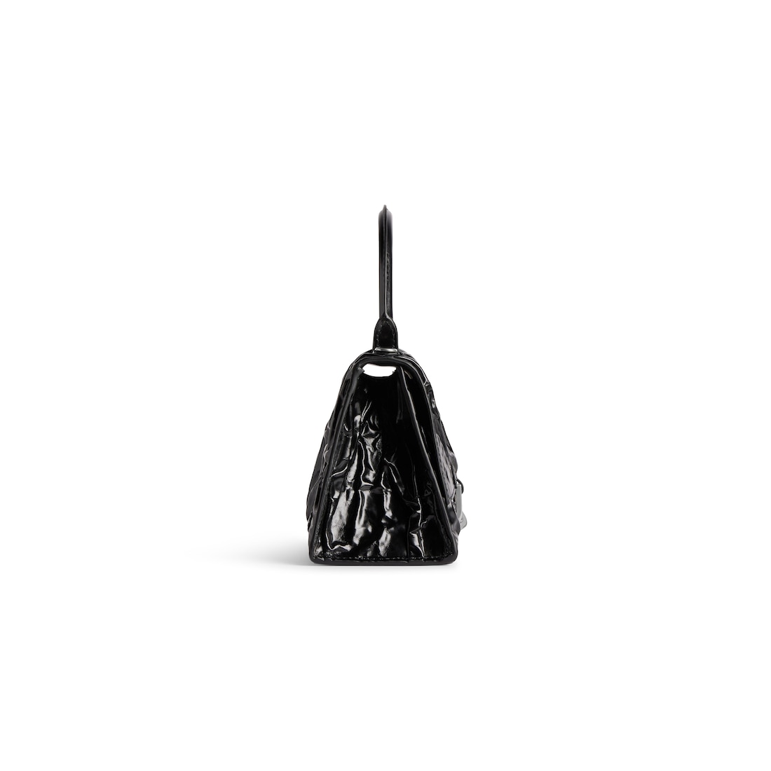 Balenciaga Bolso De Mano Hourglass Pequeño Efecto Aplastado Para Mujer En Negro